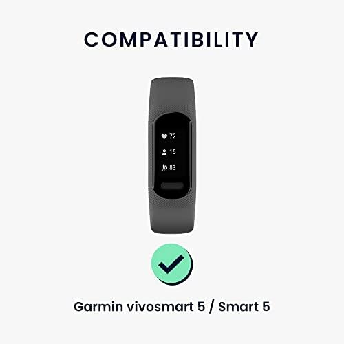 להקות שעון Kwmobile תואמות את Garmin Vivosmart 5 / Smart 5 - סט רצועות של 2 רצועת סיליקון חלופית - שחור