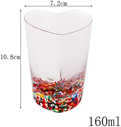 אהבה גנרית כוס זכוכית בצורת לב דפוס פטיש צבעוני מיץ חלב יצירתי ספל קפה משרד ביתי מתנות כוסות שתייה