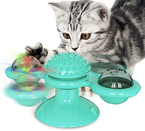 NO/מותג טחנת רוח חתול צעצועי פטיפון מתגרים צעצועי חתלתול אינטראקטיביים לחתולים מקורה עם צעצוע