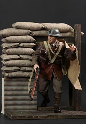 פלוז עשה מלחמת העולם הראשונה חיל רגלים בריטי לאנס רב-טוראי טום עם פלטפורמה 1/6 חייל שרירי בטן דגם