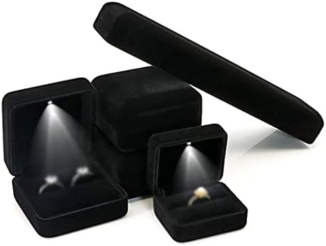 תכשיטי תיבת עם הוביל אור עבור מתנת חתונה טבעת תליון עגיל תצוגת אחסון תכשיטי קופסות
