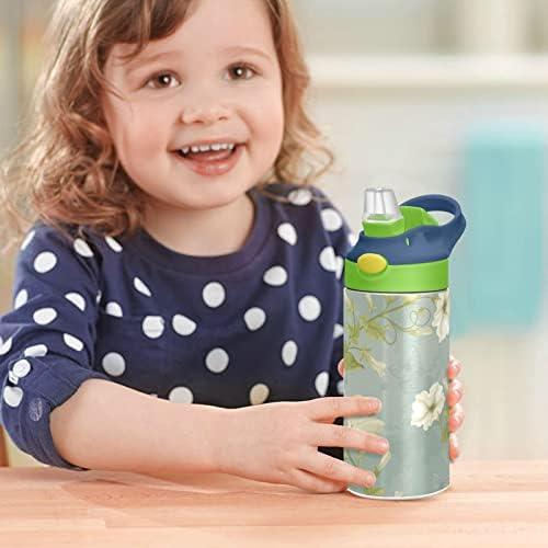 גודולד פטוניה פרפר בקבוק מים לילדים, בקבוקי מים מבודדים מפלדת אל חלד עם מכסה קש, 12 גרם תרמוס פה ברווז ללא