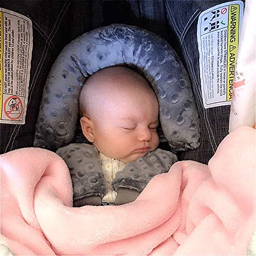 כרית ראש מושב של מכונית מתינוקת ניסיסטית תמיכה בכרית וכיסויי רצועה, כרית צוואר ראש רכה של תינוקות יילודים למושב