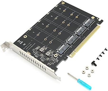 Dauerhaft M2 NVME SSD לכרטיס מתאם PCIE X16, 4 יציאה M מפתח כונן קשיח ממיר CERFERTER כרטיס הרחבה עם