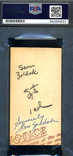 SAM ZOLDAK PSA DNA COA חתום ביד וינטג 'חתימה מקורית משנת 1950