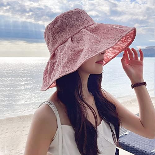 פדורה כובעי נשים קיץ נשים חיצוני גדול ראש גדול ראש שמש כובע תחרה דלי כובע גברת קאובוי כובע