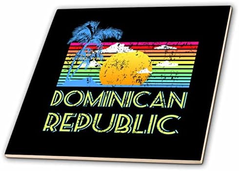 3רוז עיצוב חוף קריבי רטרו עבור הרפובליקה הדומיניקנית הטרופית. - אריחים