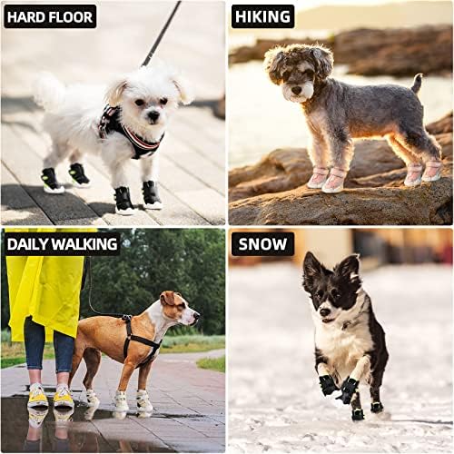 נעלי כלבים לכלבים גדולים, מגפי כלבים בינוניים לריצוף חם בקיץ, הליכה חיצונית של יום שלג בחורף, פניות קשות מקורות,