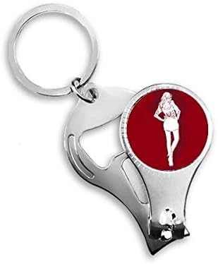 אדום אופנה יופי אשת נימציית ניפר טבעת טבעת שרשרת מפתח בקבוקי בקבוקים