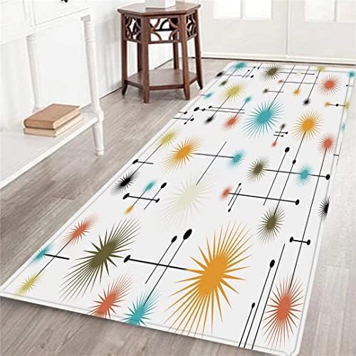 דינג'ונה שטיח רץ ארוך מודרני למסדרון כוכב רטרו גו אמצע קווי המאה האזור שטיחי שטיח ללא הרצפה שטיחים