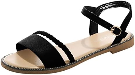 נשים מילה אחת סנדלי בנות בנות סנדלי אבזרי זמש שטוחים רצועה שטוחה נעלי סנדלי חוף סנדלי חוף