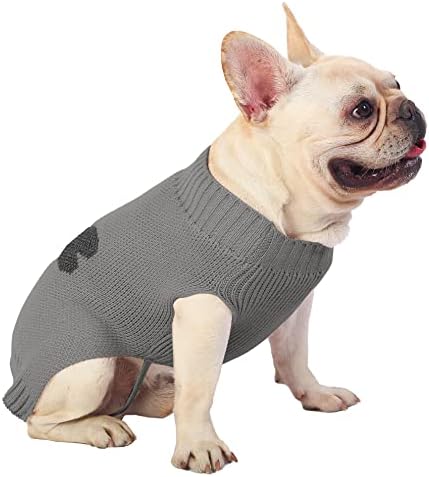 סוודר כלבים נעים של Puli & Co. סרוג עם דפוס אינטארסיה עצם רפלקטיבי - סוודר קלאסי נעים ונמתח קליל