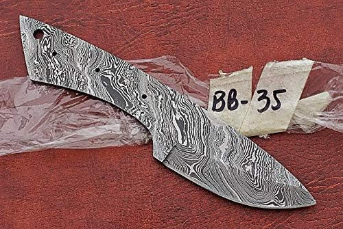 סכין ביצוע, דמשק פלדה זרוק נקודת ריק להב 8 סנטימטרים ארוך יד מזויף קומפקטי הפשטת סכין, כיס סכין עם 3 פין חור,