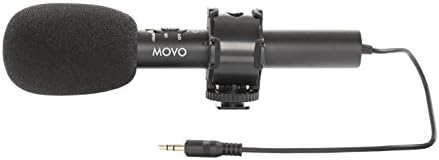 Movo VXR70 X/Y סטריאו קבל מיקרופון וידאו עם הנחתה של -10dB, קצף/רוחבנים פרוותיים ומארז עבור מצלמות