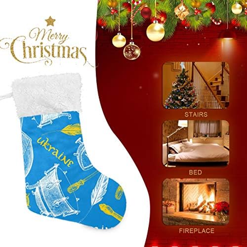 פימילאגו סמלים אוקראינים מסורתיים גרבי חג המולד 1 חבילה 17.7 , גרביים תלויים לקישוט חג המולד