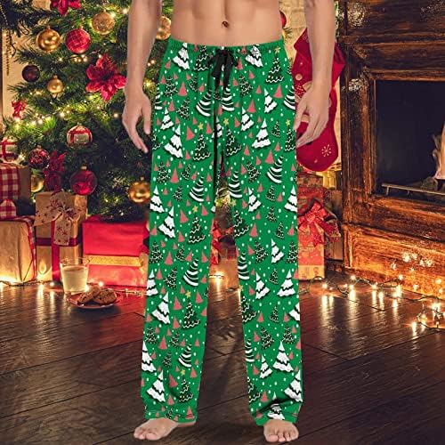 מכנסי פיג'מה לגברים חג המולד מותן גבוה שלג מותרים גרפיים תחתונים של פיג'מה חג המולד מכנסי טרנינג