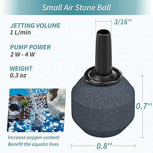 אקווריום 0.8 אינץ אוויר אבן כדור בועת מפזר שחרור כלי עבור ננו אוויר משאבות דליים קטנים טנקי דגים, 10 חבילה