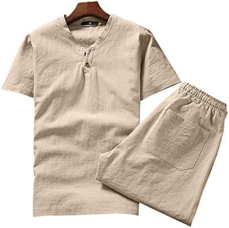 בגדי ספורט בקיץ הונראנה חולצת טריקו שרוול קצרה מכנסיים קצרים נושמים שני כפתורים פשוטים לבגדי רחוב פשוטים