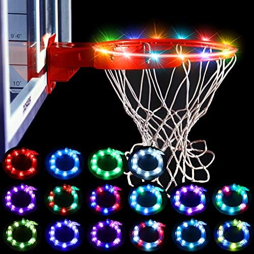 אורות חישוק כדורסל לד-שפת כדורסל שלט רחוק הוביל אור סרטיפ, אור לד עם 16 צבעים, עמיד למים, סופר בהיר לשחק בלילה