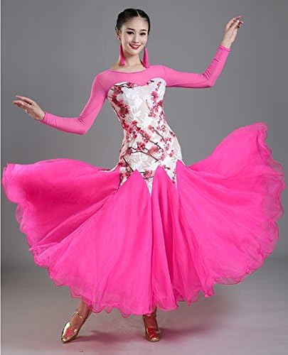 Nakokou נשים ריקוד פרחוני תחרות אולם נשפים שמלות וואלס מודרני דפוסי שמלה של אולם נשפים סטנדרטיים