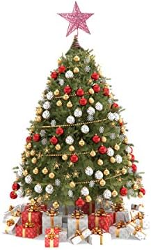 עיצוב חג המולד של Kesyoo חג המולד עץ עץ עץ נצנץ עץ חג המולד טופר מתכת מתכת לחג המולד כוכב טופר טופר מסיבת חג