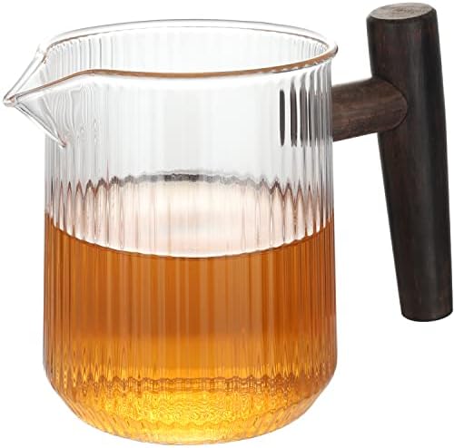 אביזרי תה לטיי נסיעות כוס תה ספל תה זכוכית ספל תה עם ידית עץ לנסיעות במשרד ביתי