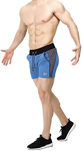 ברוקיג גברים של 5 כושר פיתוח גוף מכנסיים ריצה אימון קל משקל מכנסיים קצרים חגורת גומי עם כיסים