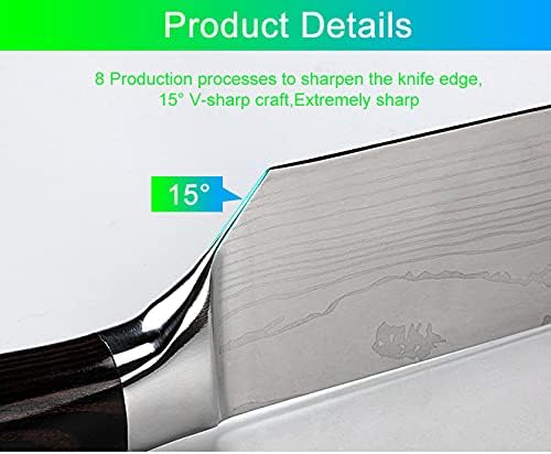 סכין שף אנקה יינגצ 'ואנג, סכיני מטבח פרו סכין שף 8 אינץ', סכין קליבר נירוסטה פחמן גבוה במיוחד, ידית