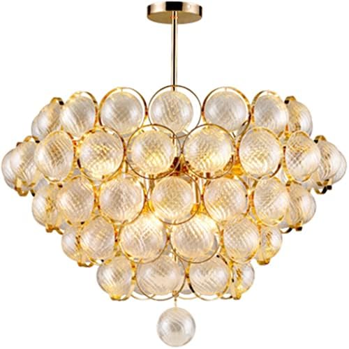 ZSEDP תליון זהב מנורת כדורי זכוכית מגולפים אורות תליון למנורת תליון תאורה מקורה