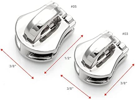 Craftmemore ZIPPER BODY AUTO LOCK ADIPPIRED ראש מחוון לשיני רוכסן מתכת 10 חבילה