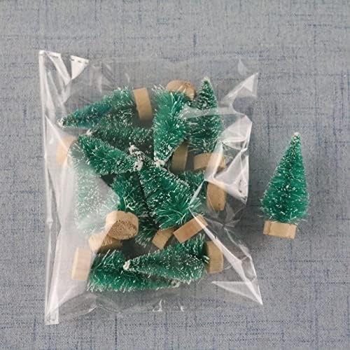 NC 24 חלקים מיני חג המולד מעוטר עץ חג המולד קטן עץ מיני ירוק עץ 4.5 סמ ירוק-24 הרכבה