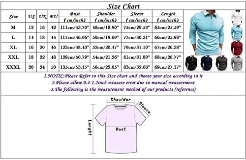 חולצות פולו רוכסן של XXBR לגברים חולצות שרוול ארוך צוואר צוואר טלאים צווארון דש צווארון גולף צמרות