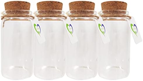אליזייד 4 יחידות של 100 מיליליטר ריק ברור זכוכית בקבוקי בקבוקונים עם פקק פקק אחסון צנצנות 47 ל