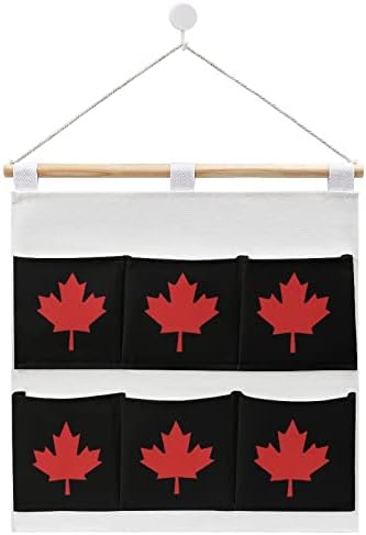 קנדה דגל מייפל קיר ארון תליית אחסון תיק 6 כיסים פשתן כותנה מעל את דלת ארגונית שקיות לחדר שינה אמבטיה