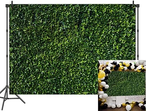 נושא טבע ירוק עלים תפאורות חלקה צילום סטודיו אבזרי ויניל 7 * 5 רגל רקע מסיבת קישוט דשא דשא באנר