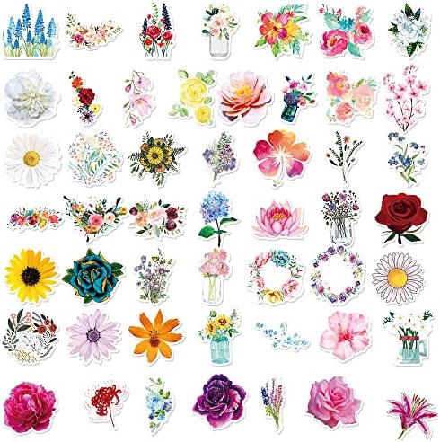 100 יח 'מדבקות פרחים צמחים יפים נייר מכתבים פרחים דקורטיביים מדבקות אטום למים גרוטאות מחשב נייד כוסות טלפון