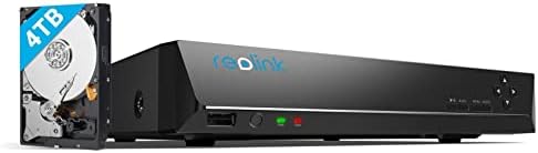REOLINK 4K 16 ערוץ NVR למערכת מצלמות אבטחה, עבדו עם מצלמות IP של 4K/5MP/4MP HD REOLINK IP, הקלטה 24/7 להתקנה
