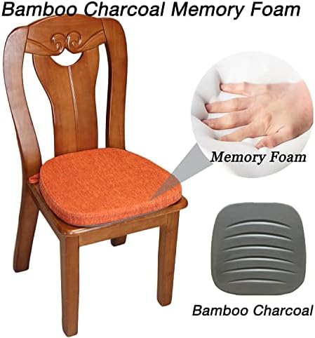כרית מושב KGPLOME עם קשרים לכיסאות מטבח - קצף זיכרון ללא החלקה כרית כיסא חדר אוכל עם כיסוי רחיץ