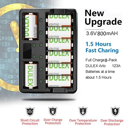 123A סוללות ומטען ארלו 16 חבילות Dulex 800mah ICR17335 NIMH סוללות החלפה 3V CR123A Battereis