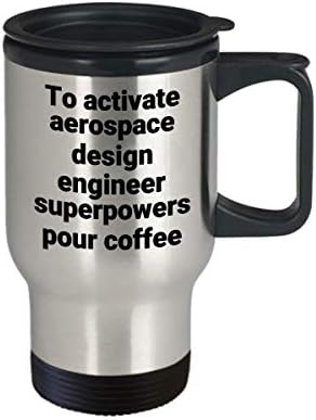מהנדס עיצוב חלל ספל נסיעות - מתנת ספל קפה מפלדת אל חלד סרקסטית מצחיקה