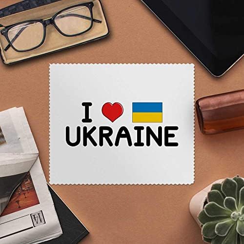 Azeeda 2 x 'אני אוהב אוקראינה' עדשה מיקרו -סיבית/משקפיים מטליות ניקוי
