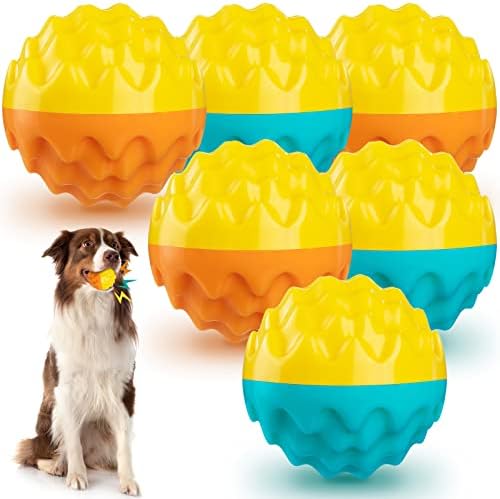 הונוסון 6 חבילות כדורים חורקים צעצועים לכלבים בגודל 2.4 אינץ