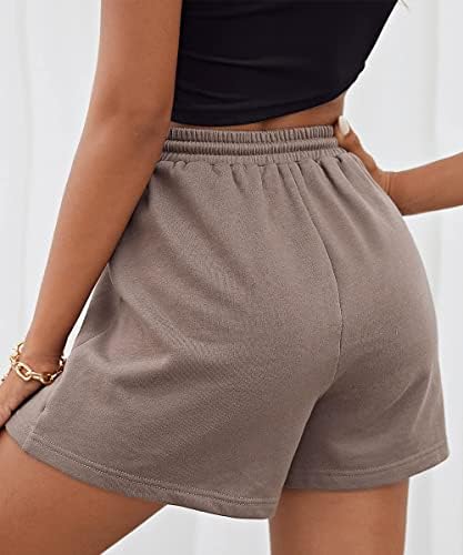 אפן נשים זיעה מכנסיים קצרים קיץ מקרית קומפי גבוהה מותן טרקלין מכנסיים שרוך כותנה מכנסיים קצרים עם כיסים 2023