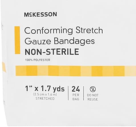מקקסון תואם תחבושות גזה, לא סטריליות, 1 ב x 1 7/10 yds, 24 ספירה