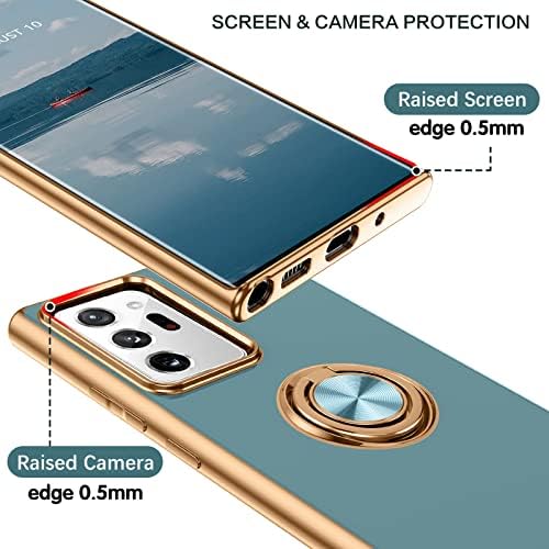 Duedue Samsung Galaxy Note 20 מארז אולטרה עם מחזיק טבעת בעיטה סיבוב 360 מעלות סיבוב מגנטית אצבע