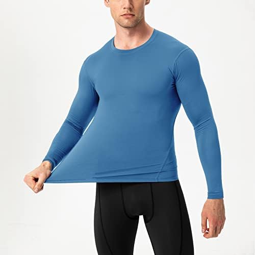 אתלטי של גברים אתלטי שרוול ארוך חולצות דחיסה בשכבת בסיס מהיר יבש התאמה חולצות אימון