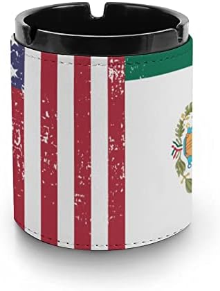 דגל מקסיקו דגל אמריקאי מאפרת סיגריות פו עור מגש עישון לעישון לקישוט שולחן עבודה של המשרד הביתי