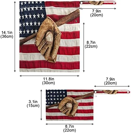 Tropicallife כפפות כדור ארהב דגל 2 יחידות שקית יבשה רטובה לבגד ים וינטג 'דגל אמריקאי דגל תינוק חיתול