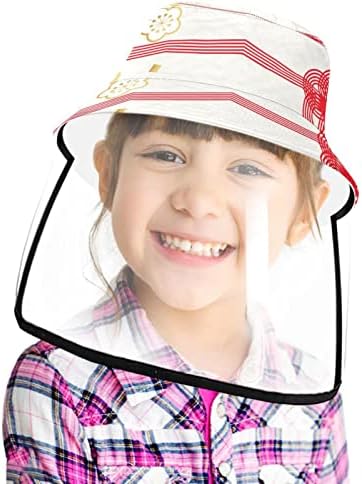 כובע מגן למבוגרים עם מגן פנים, כובע דייג כובע אנטי שמש, פריחת דובדבן לבן רטרו יפני