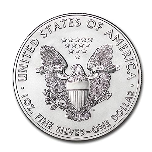 2021 מגרש של 1 גרם מטבעות נשר סילבר אמריקאי מבריק ללא מחזור עם תעודת אותנטיות 1 $ bu